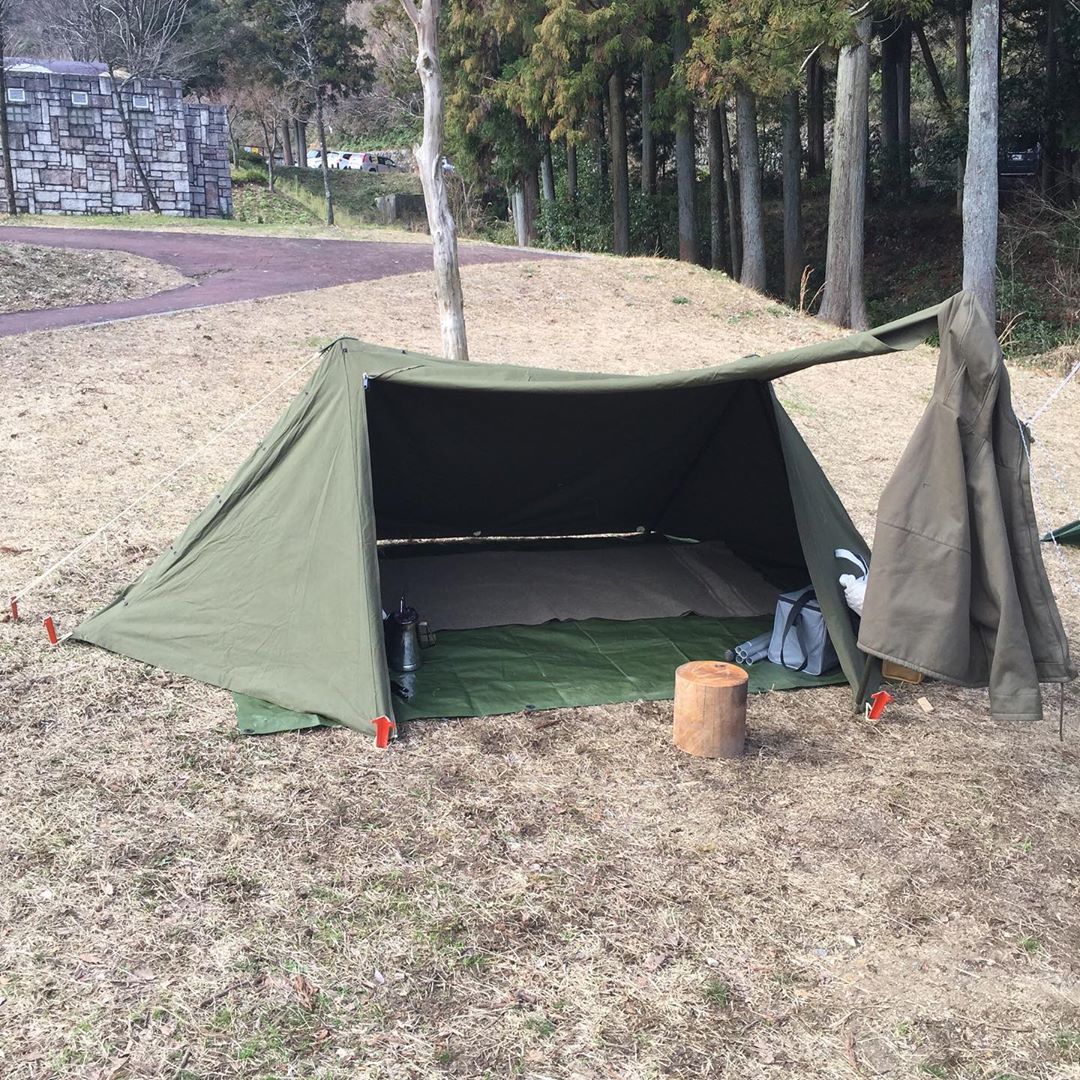 格安 ポーランド軍 テントシート ヒロシ ポンチョ 軍幕 パップテント